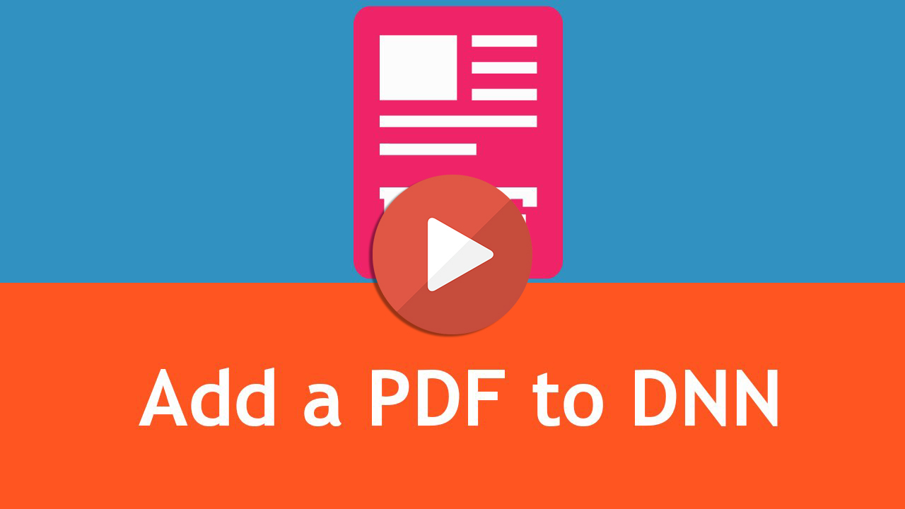 How to add a PDF file for download to DNN